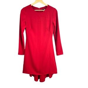 Nha Khanh Dress Red Fit‎ & Flare Long Sleeve Flattering Silhoutte Size 0